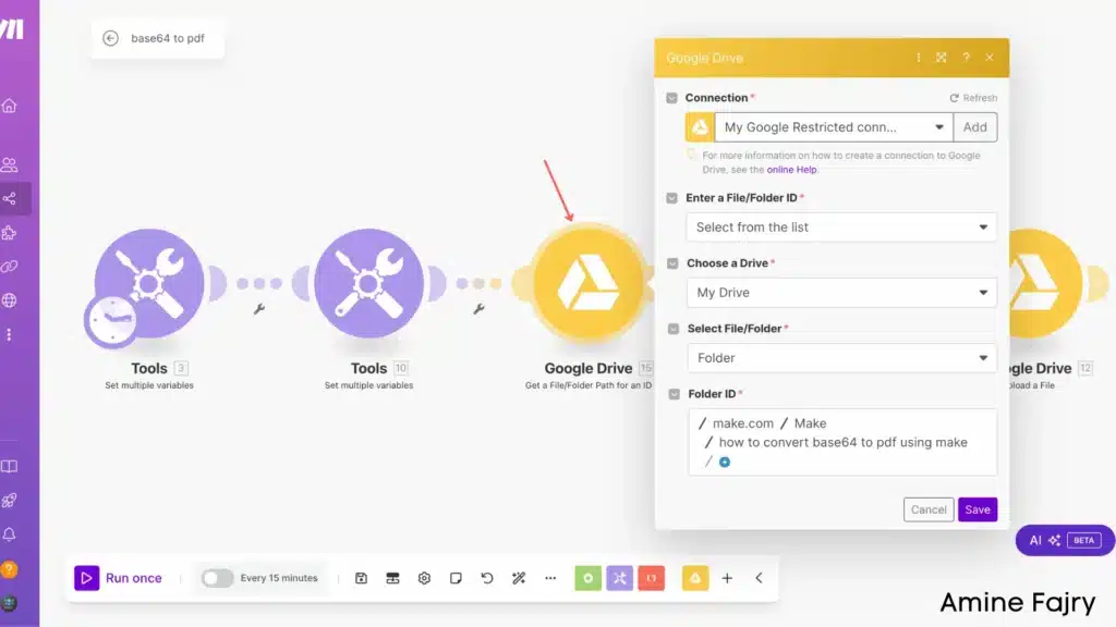 shows third module and values