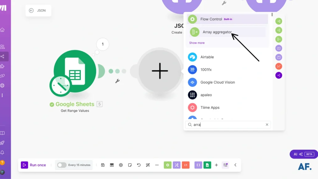 shows where array aggregator module