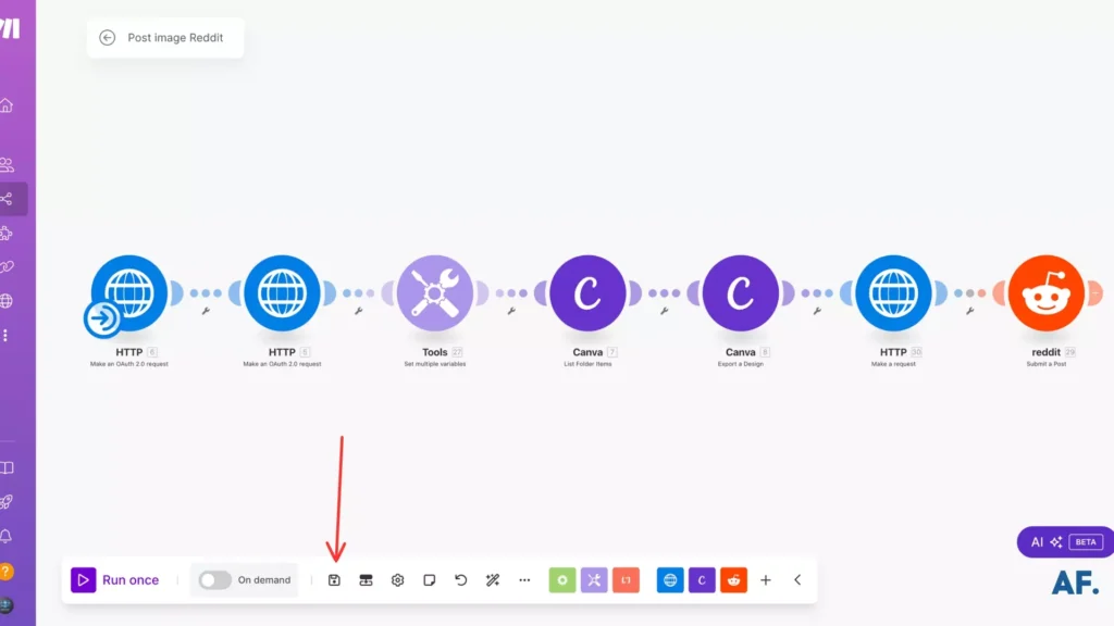 shows where to save automation scenario