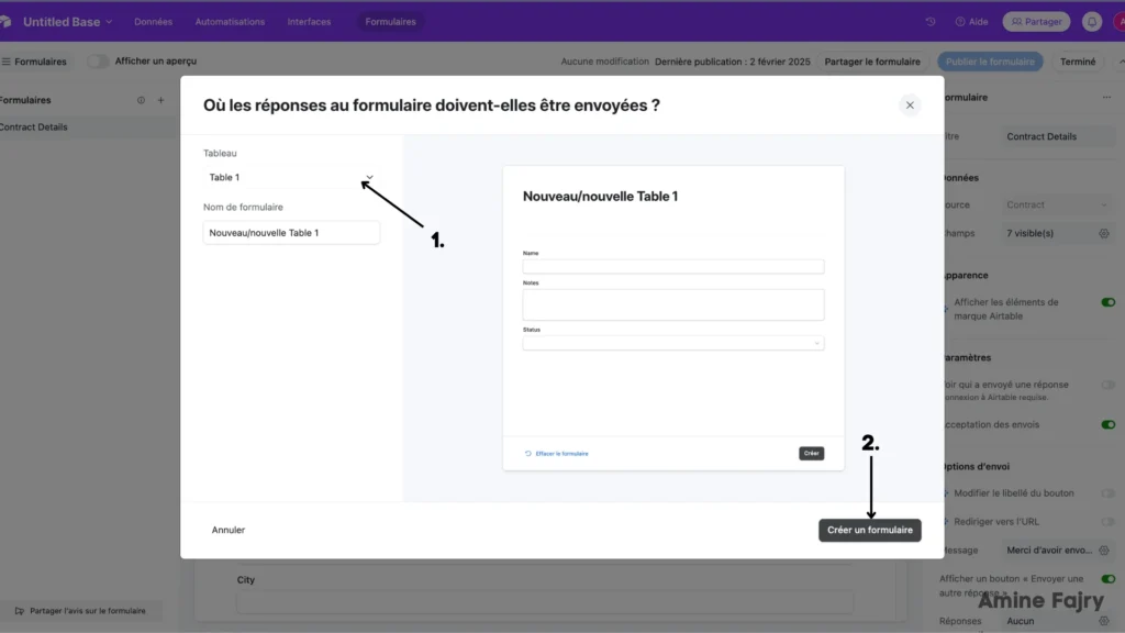 screenshot of first step of form