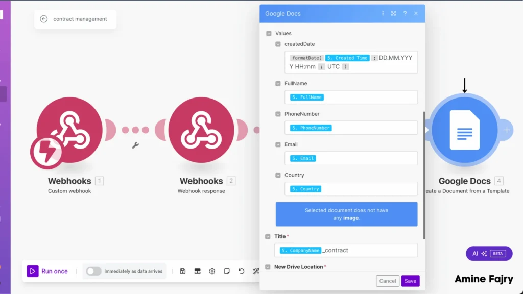 values of google docs module