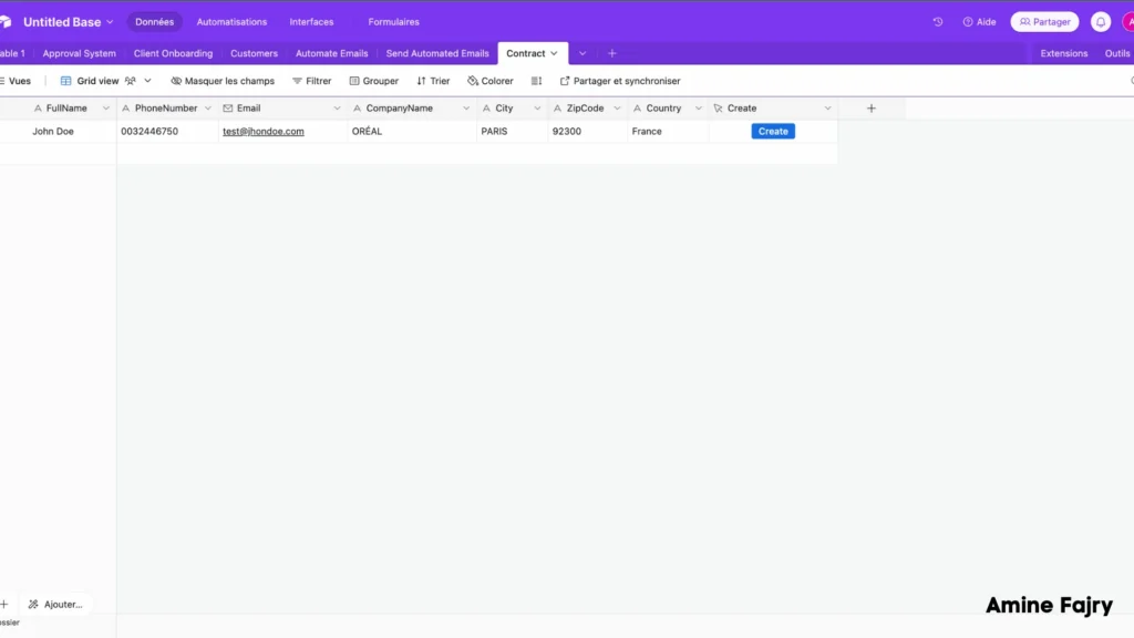 filled table on airtable automaticaly