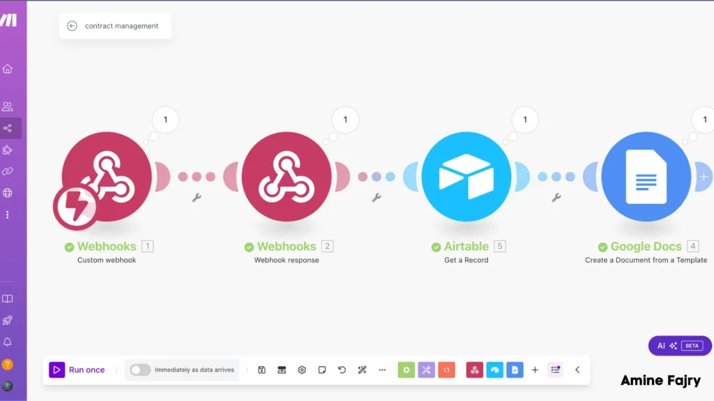 screenshot of the scenario after running
