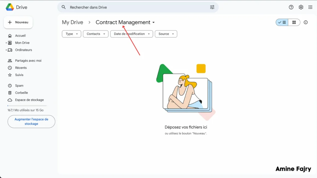 screenshot of empty folder on google drive