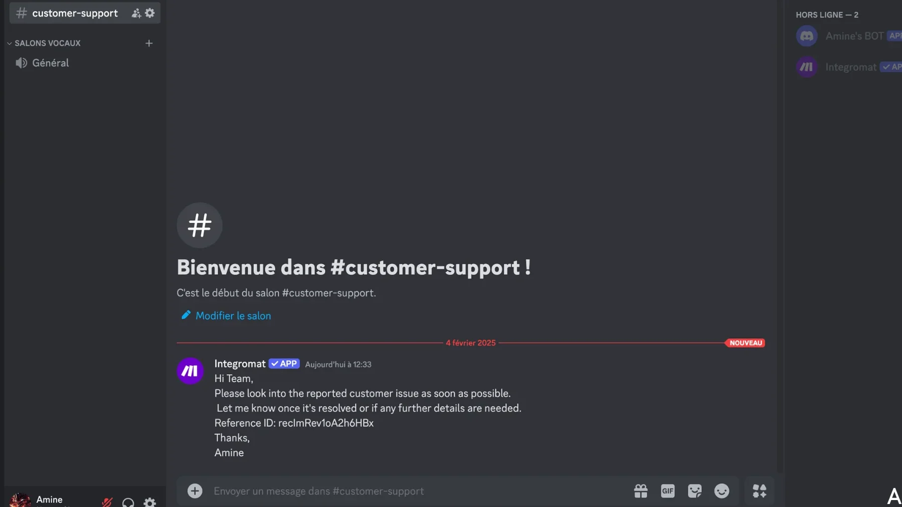 screenshot of discord