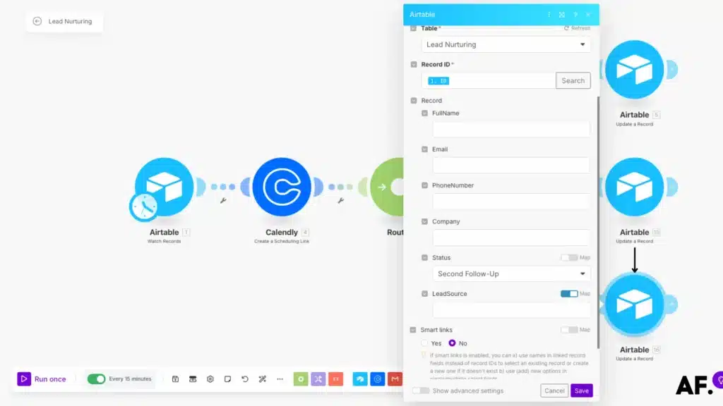 shows update a record module