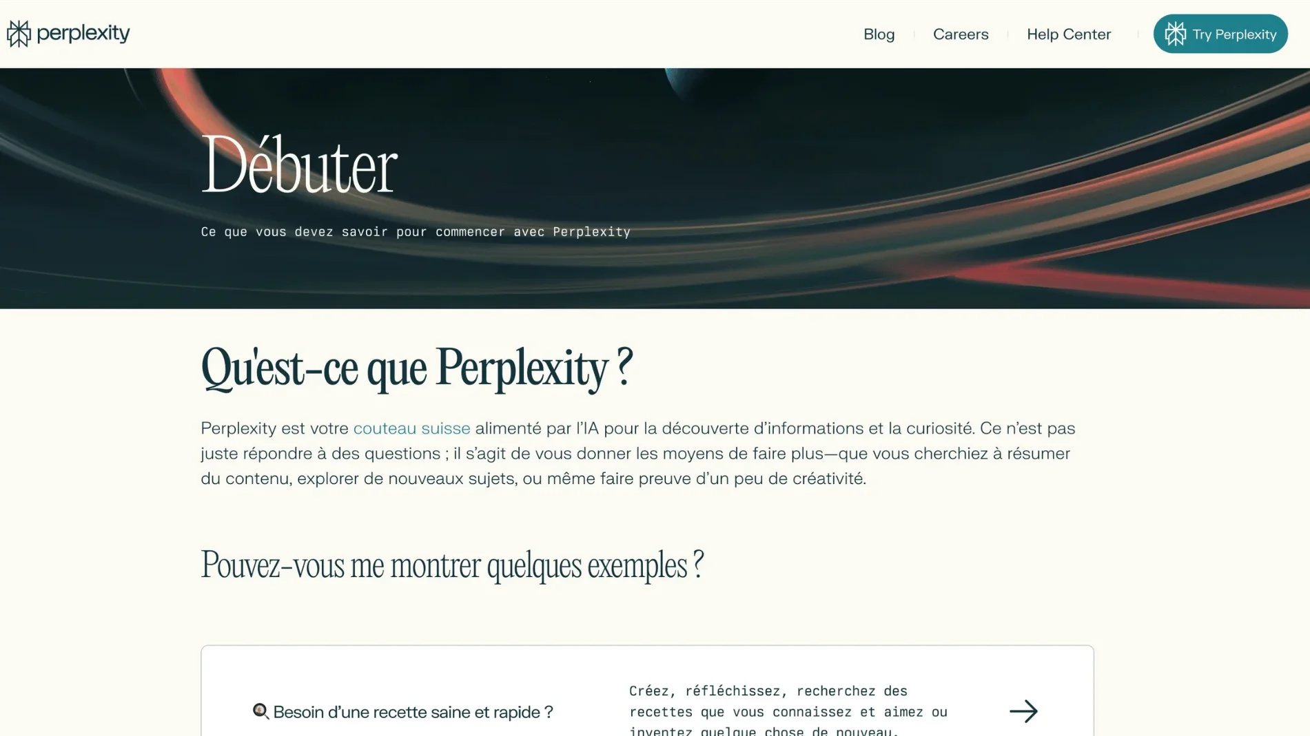 screenshot perplexity ai home page